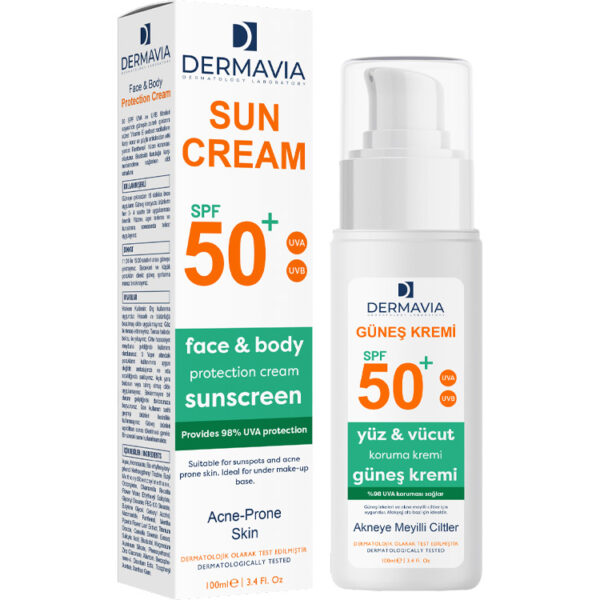 Dermavia Spf+50 Güneş Kremi Akneye Meyilli Ciltler 100ml
