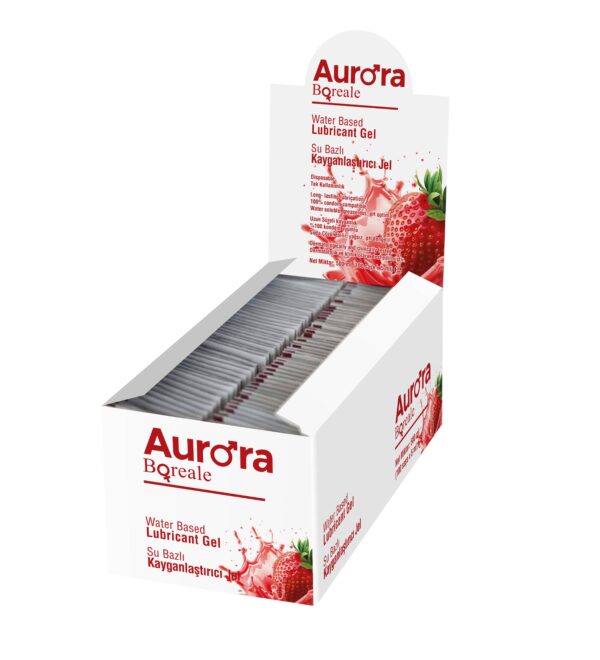Aurora Boreale Çilek Aromalı Su Bazlı Kayganlaştırıcı Jel 100x